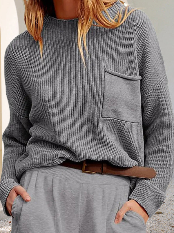 Stilla | Cozy, Afslappet Strik Sweater med Lommer