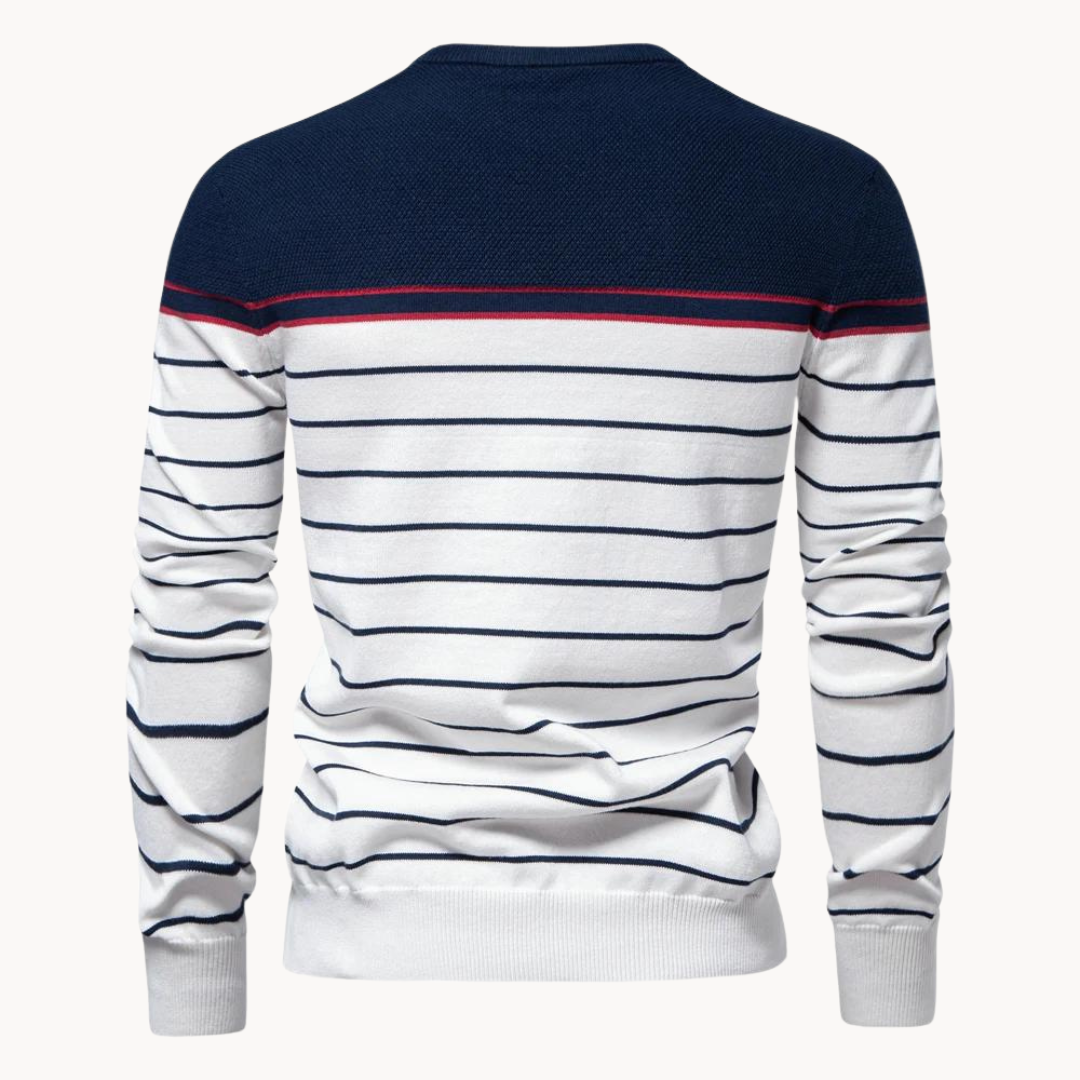 Stilla | Bomulds Sweater med Stribemønster