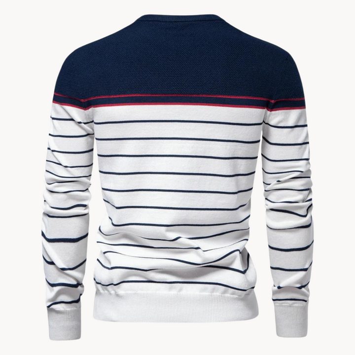 Stilla | Bomulds Sweater med Stribemønster