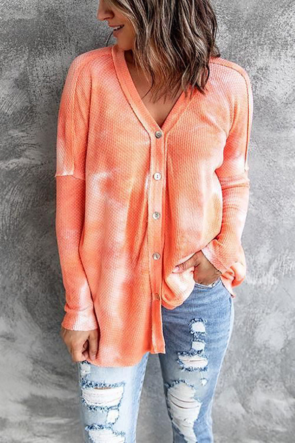 Stilla | Omvendt Tie Dye Knappetrøje