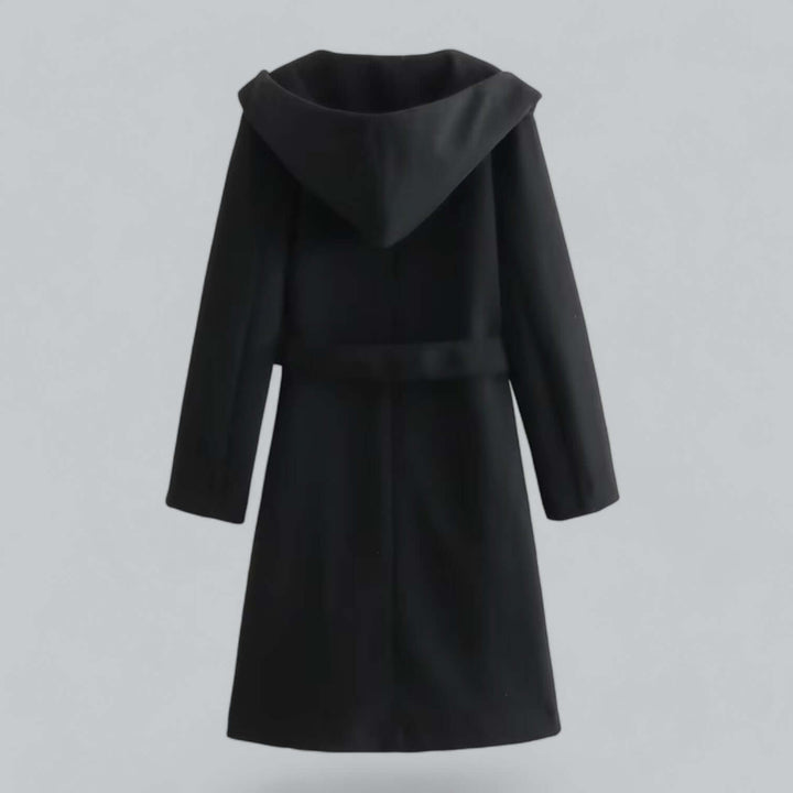 Stilla | Dame Hoodie Lang Trenchcoat