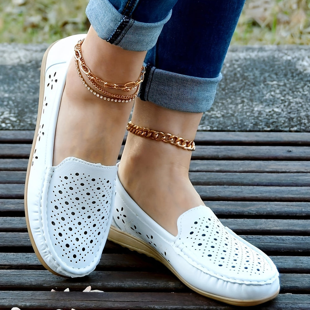 Stilla | Dame Hul Mokkasiner, Åndbare Flade Sko Slip on