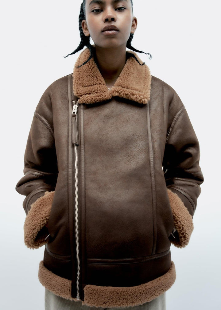 Stilla | Pelsbesat Revers-Bomberjakke