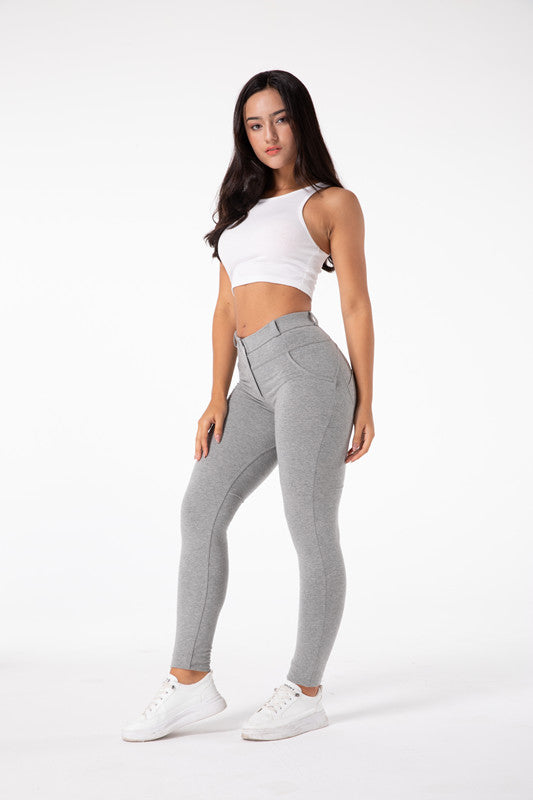Stilla | Stramme Lysegrå Leggings Med Høj Talje