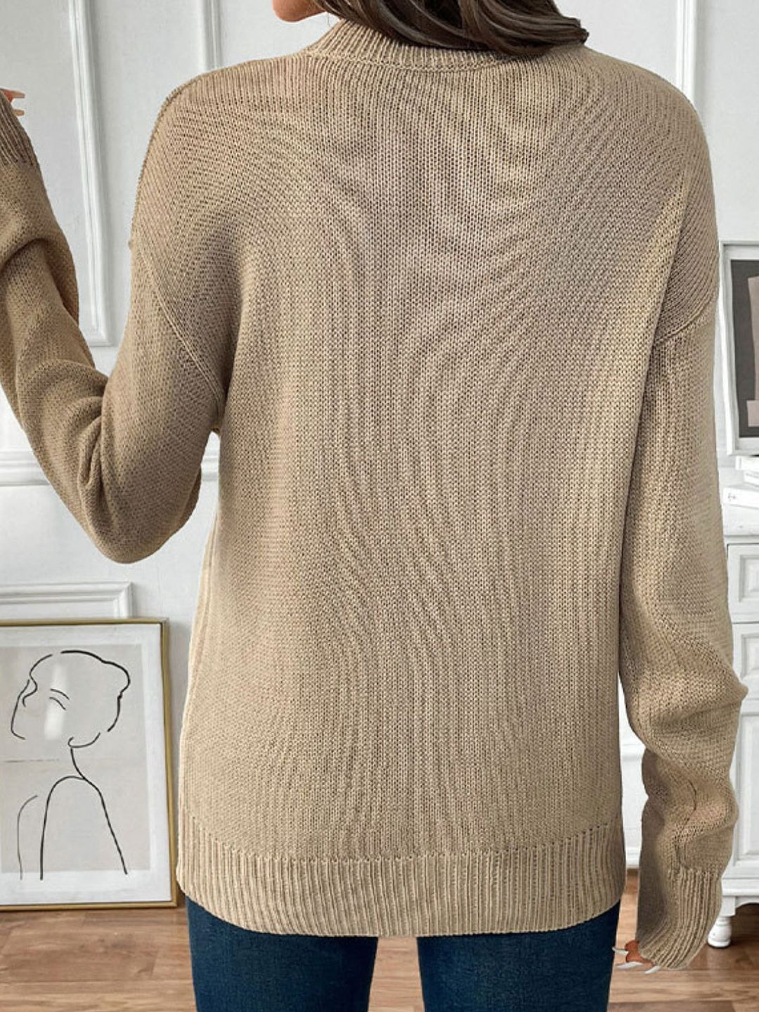 Stilla | Pullover med lange ærmer og rund halsudskæring Perfee Cherry