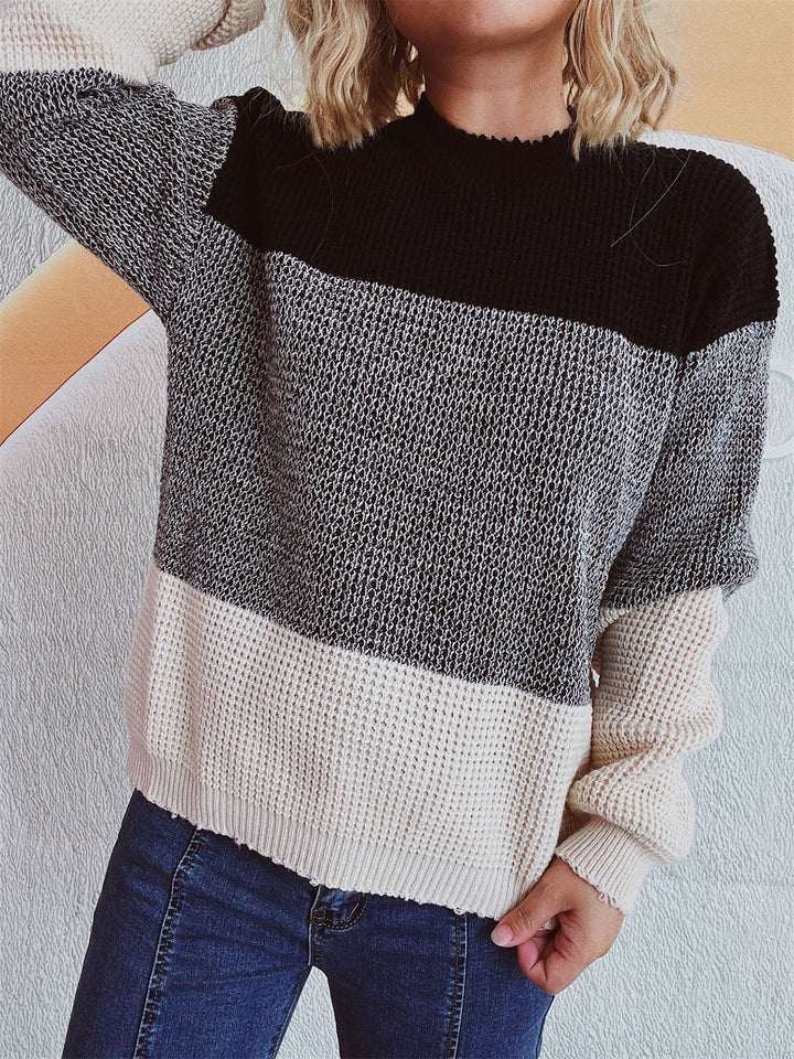 Stilla | Pullover med lange ærmer og farveblok design
