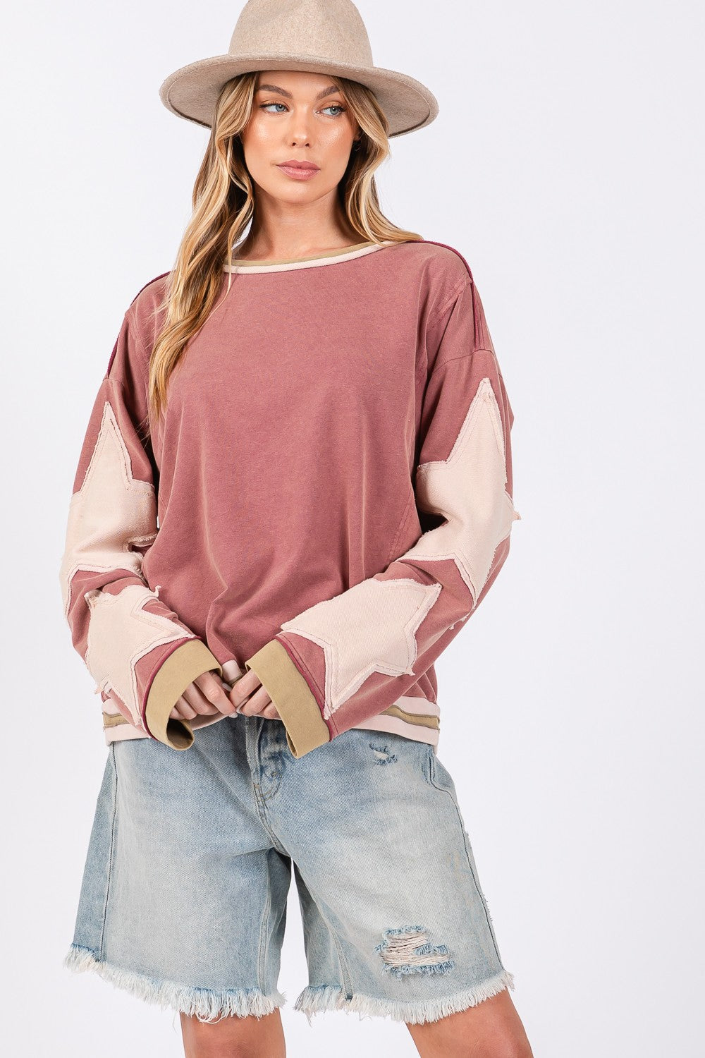 Stilla | Sweatjakke i Fleece Sage med påsyet stjernepatch