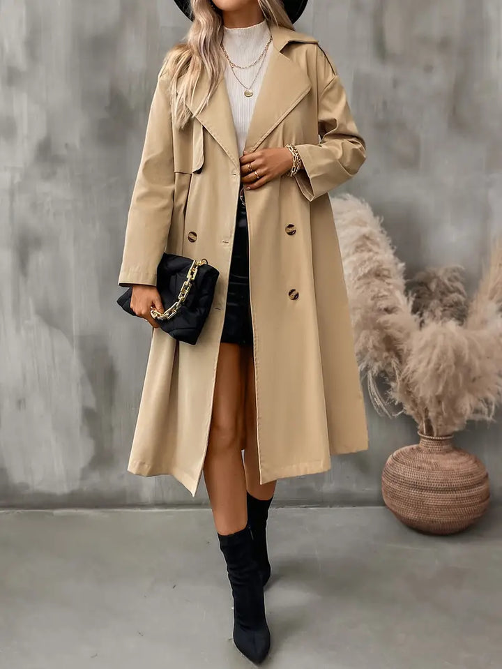 Stilla | Elegant Trenchcoat Med Lange Ærmer Til Dame