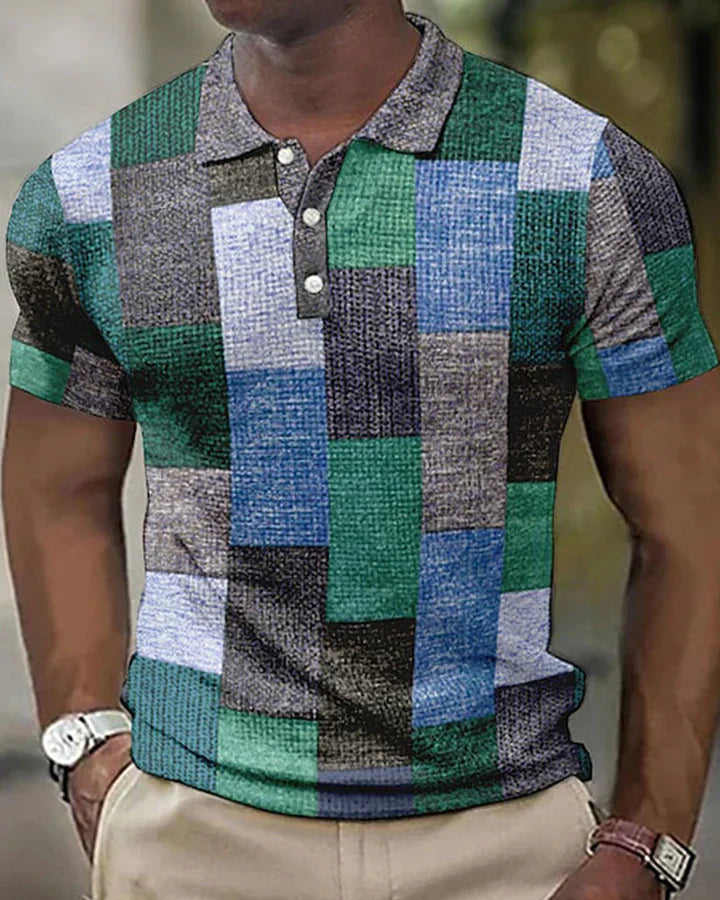Stilla | Kortærmet Poloshirt med Ternet Print