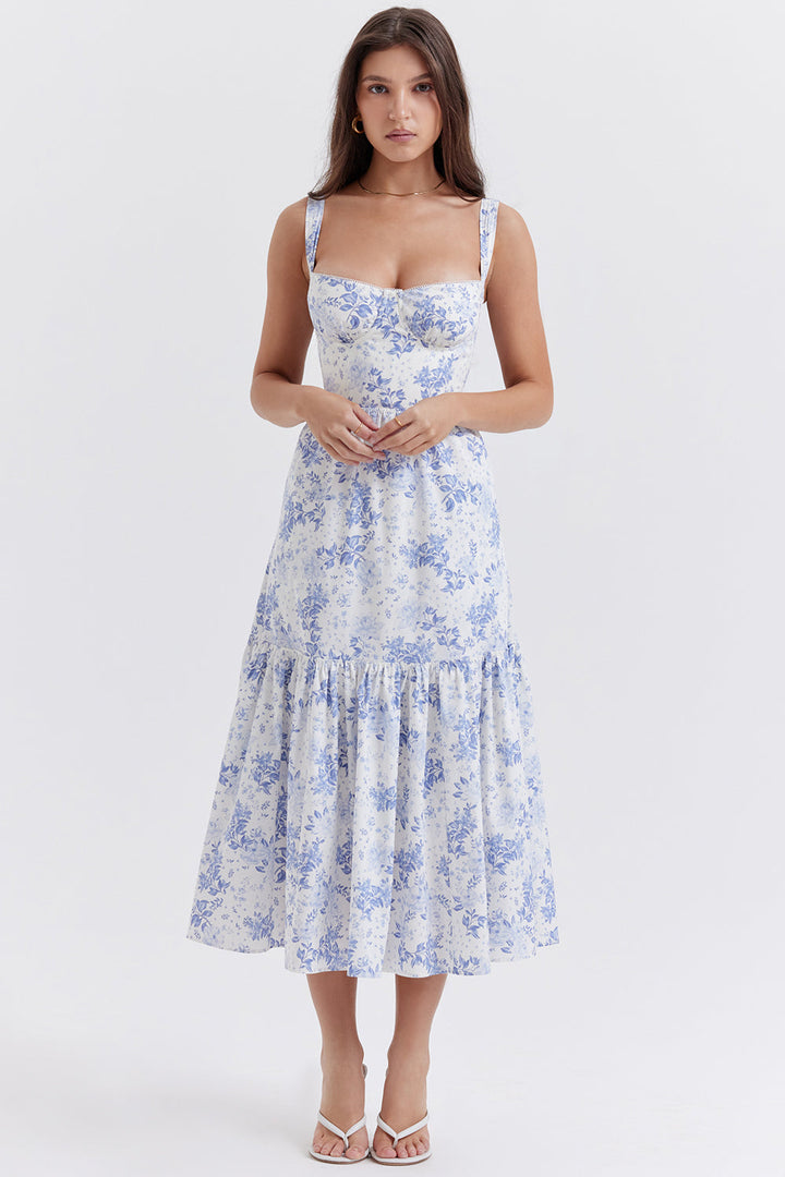 Stilla | Blomstret Let Midi Solkjole