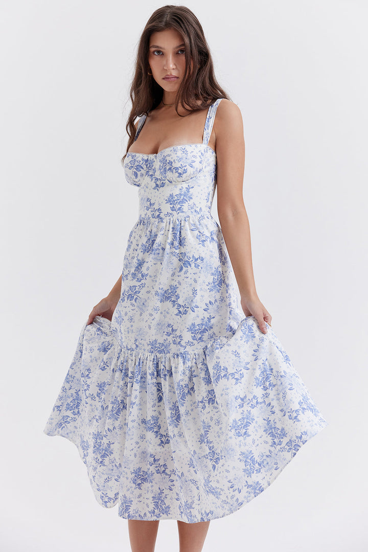 Stilla | Blomstret Let Midi Solkjole