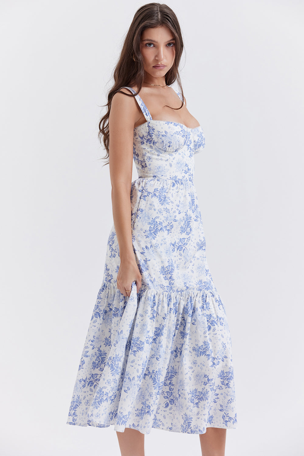 Stilla | Blomstret Let Midi Solkjole