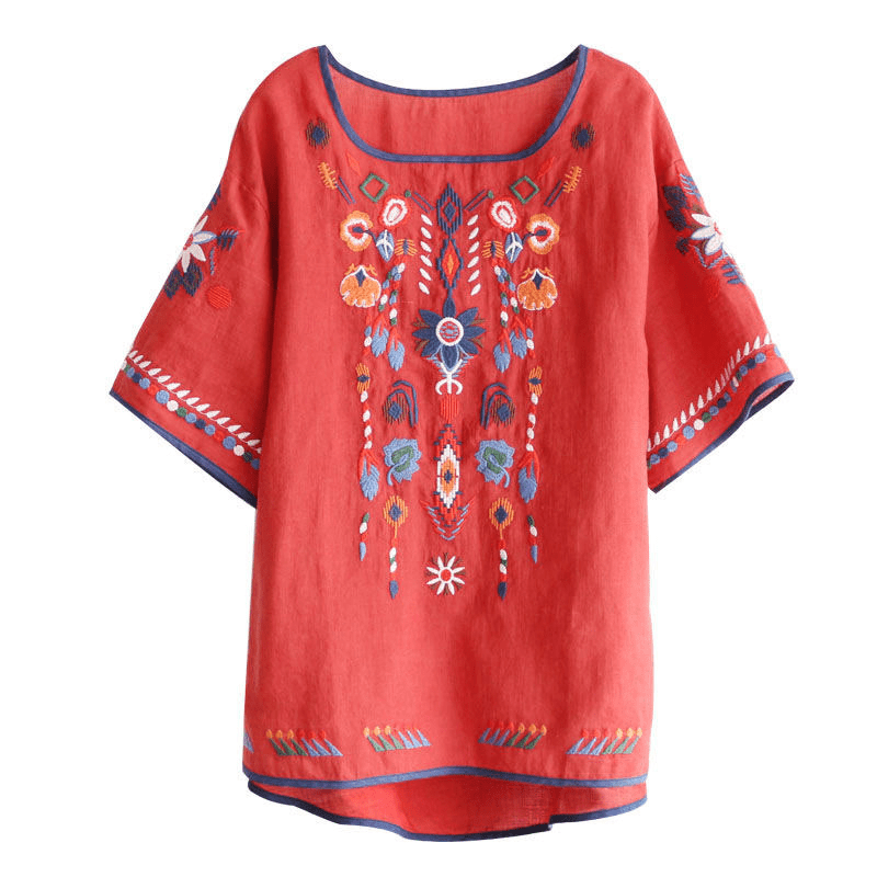 Stilla | Etno Bluse Med Broderi