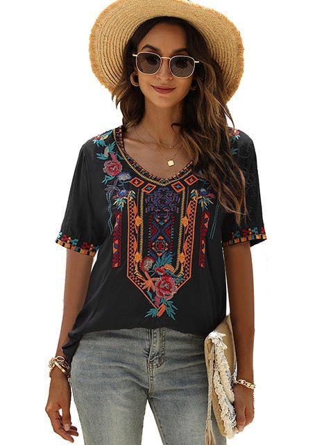 Stilla | Broderet Slim Fit Bluse
