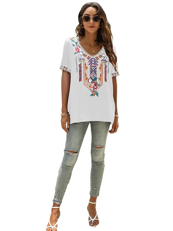 Stilla | Broderet Slim Fit Bluse