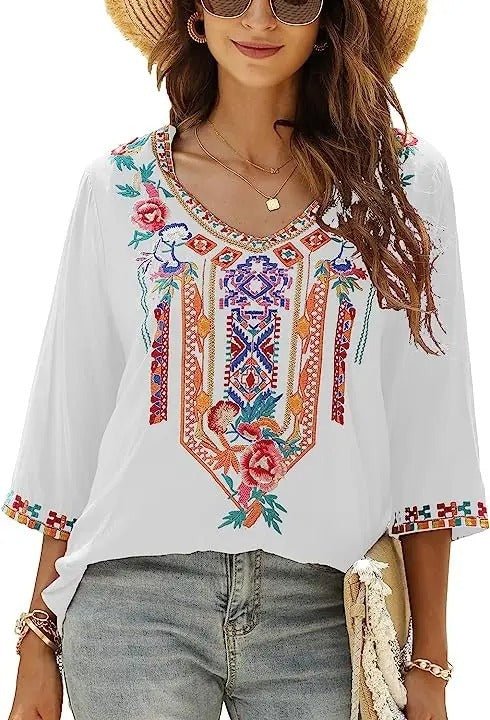 Stilla | Broderet Slim Fit Bluse