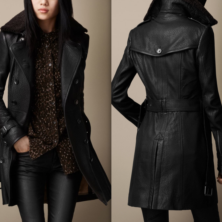 Stilla | Sort læderjakke med elegant look