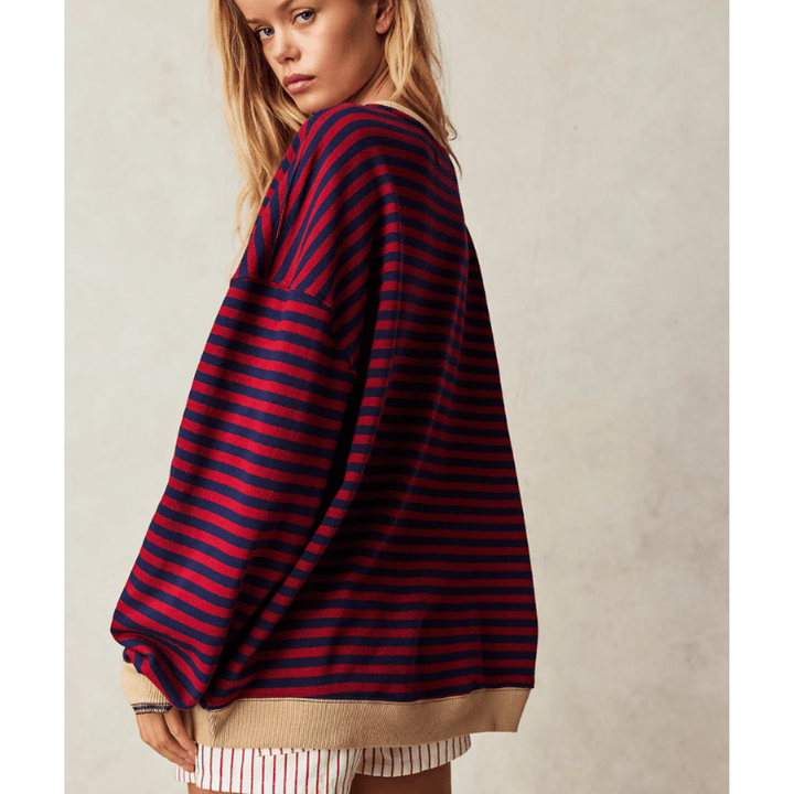 Stilla | Afslappet Stribet Kvinders Sweatshirt