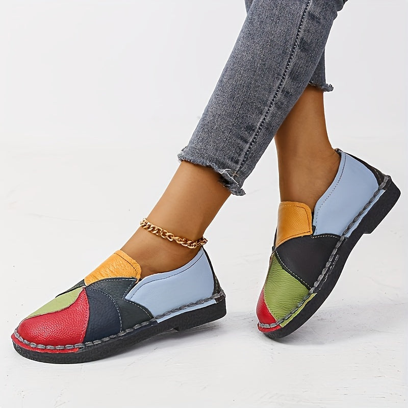 Stilla | Damer Colorblock Loafer Bløde Slip on Sko, Skridsikre Og Komfortable
