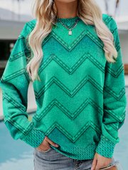 Stilla | Casual Sweatshirt Med Geometrisk Mønster