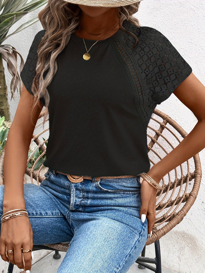 Stilla | Lace T-Shirt Med Korte Ærmer