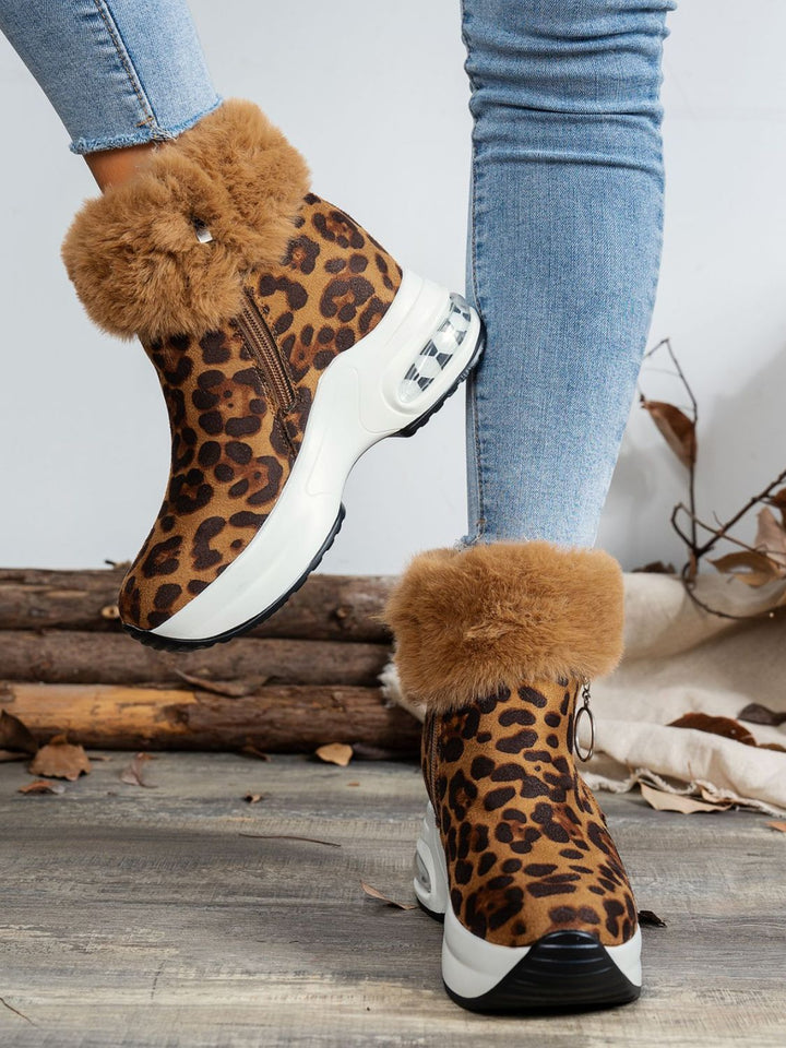 Stilla | Leopard Platform Støvler Med Sidelukning