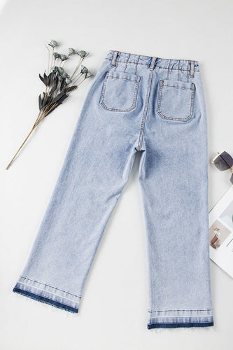 Stilla | Hem Straight Jeans med Lommer