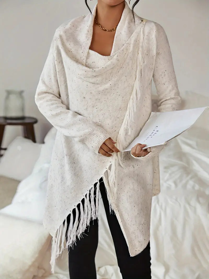 Stilla | Damebluse Af Frynse Strik