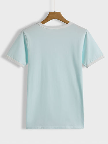 Stilla | Sommer T-Shirt, Løs Skjorte Med Korte Ærmer Og Rund Hals, Afslappet Top Lavet Af Polyester