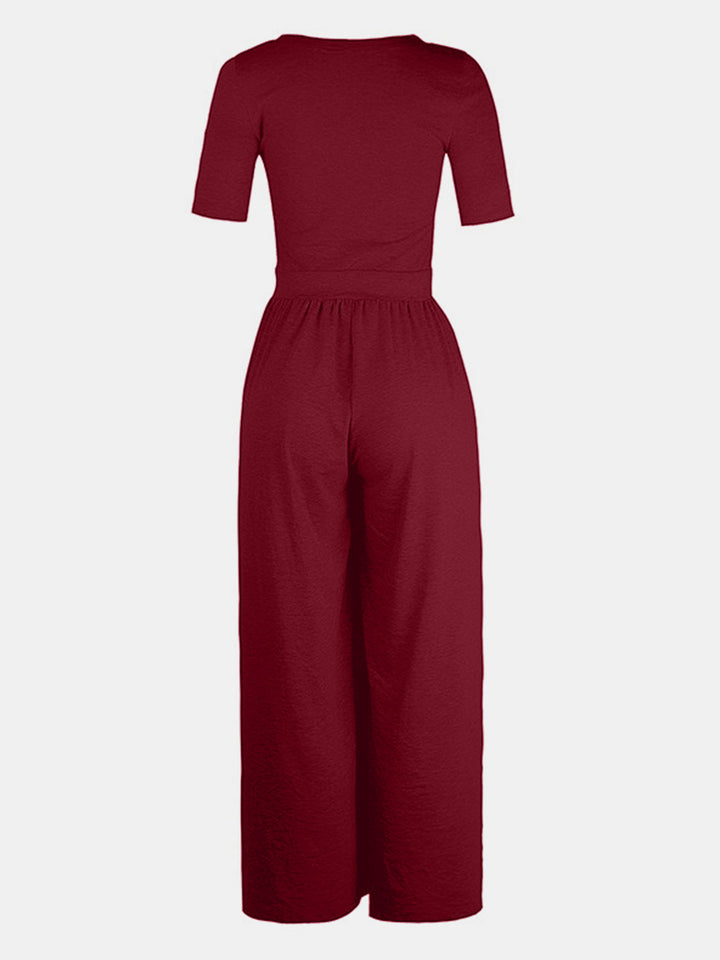 Stilla | Hals Korte Ærmer Jumpsuit