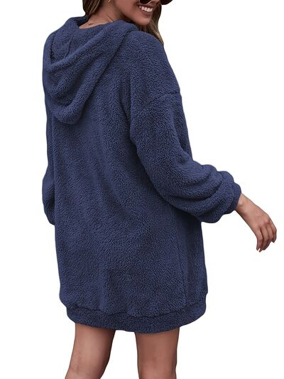 Stilla | Oversize Sweatshirt Med Halv Lynlås Og Faldende Skuldre