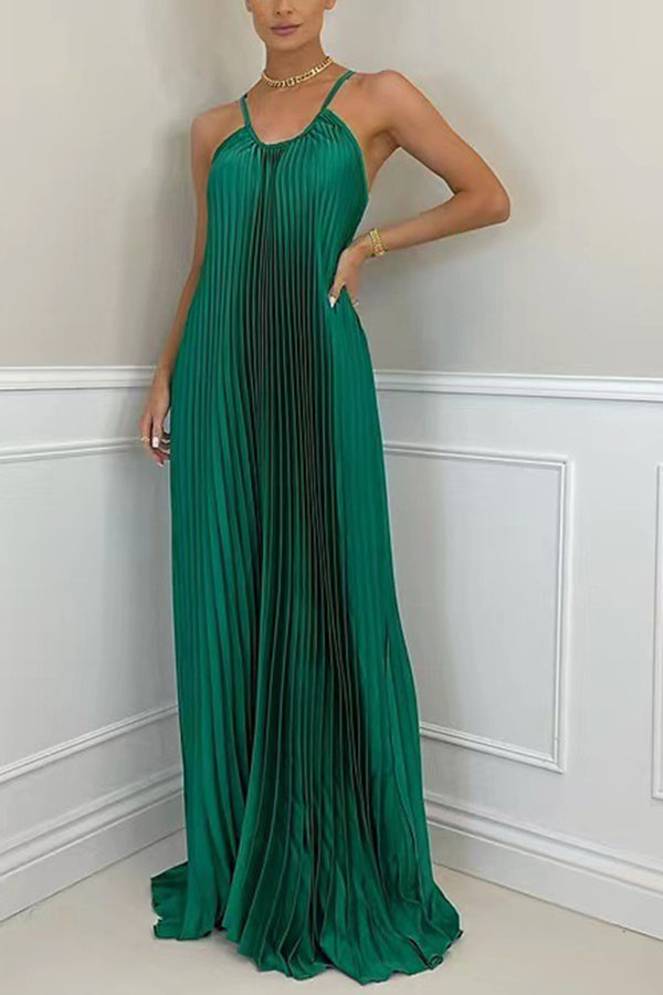 Stilla | Pure Romance A-line Plissé Maxi Kjole
