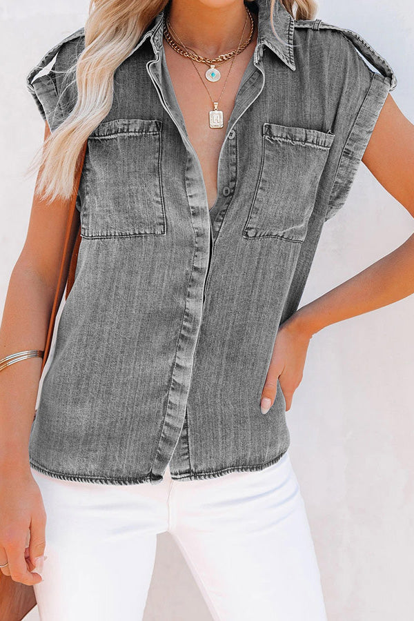 Stilla | Organic Babe Chambray Knap Ned Top