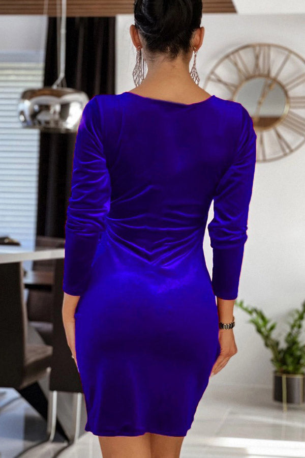 Stilla | Plenty to Celebrate Velvet Wrap Mini Kjole