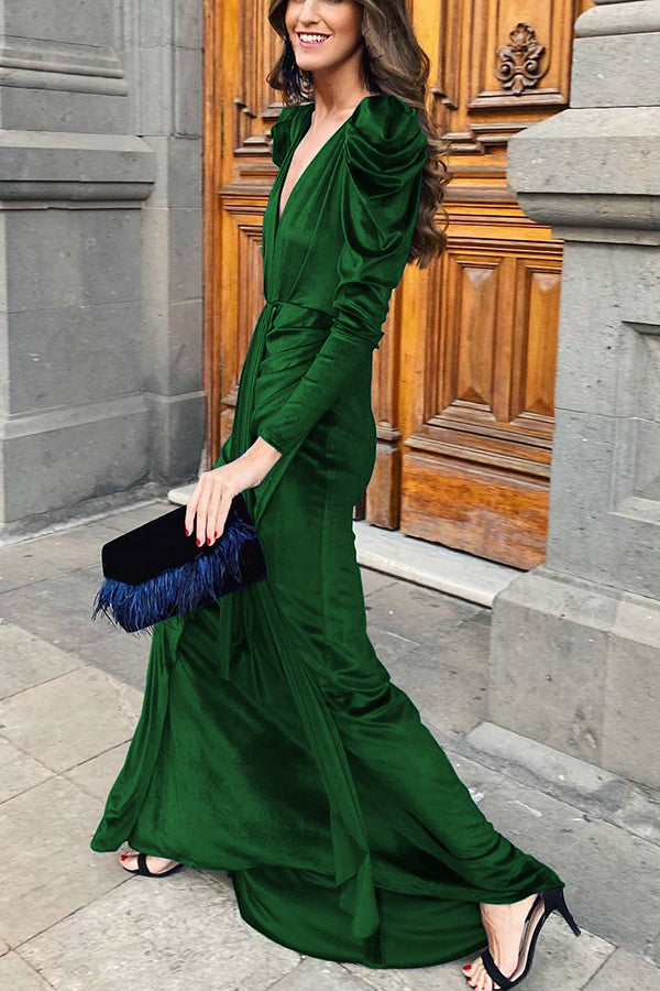 Stilla | Elegance Is Beauty Velvet Drape Maxi Kjole