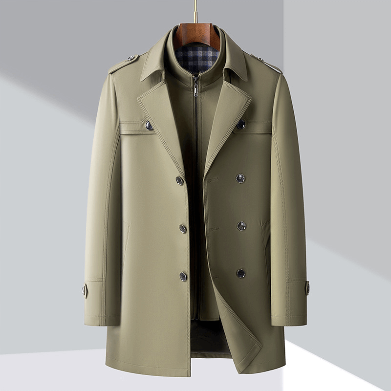 Stilla | Herrens dobbeltbrystet trenchcoat