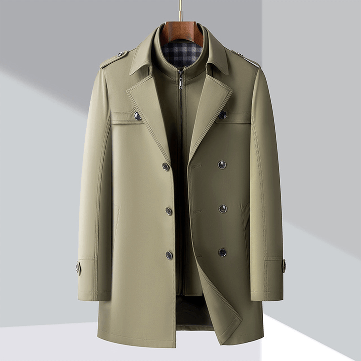 Stilla | Herrens dobbeltbrystet trenchcoat
