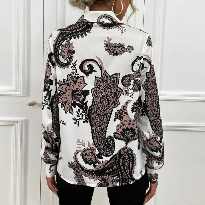Stilla | Bluse med kasjmirtryk
