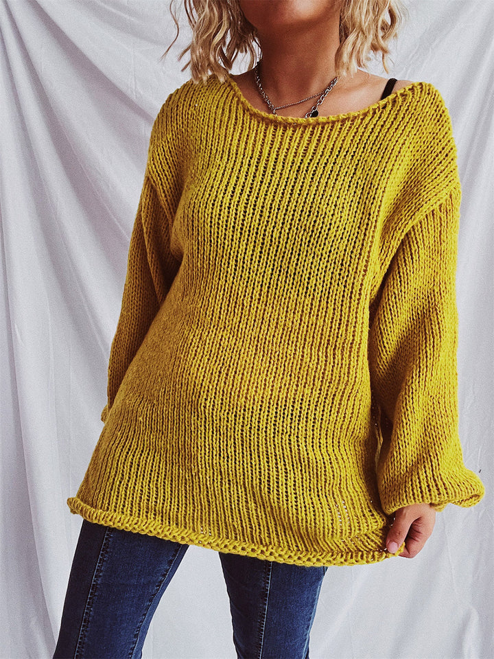 Stilla | Pullover med bådudskæring og faldende skuldre