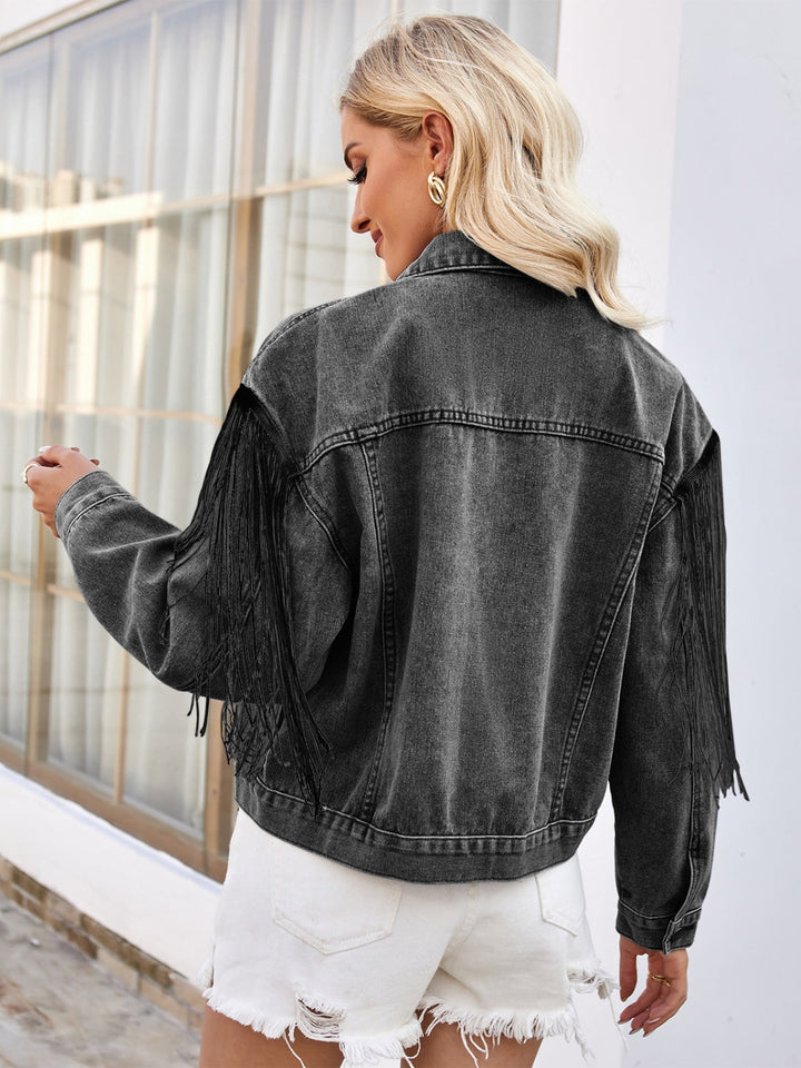 Stilla | Knap op Dropped Shoulder Denim Jakke