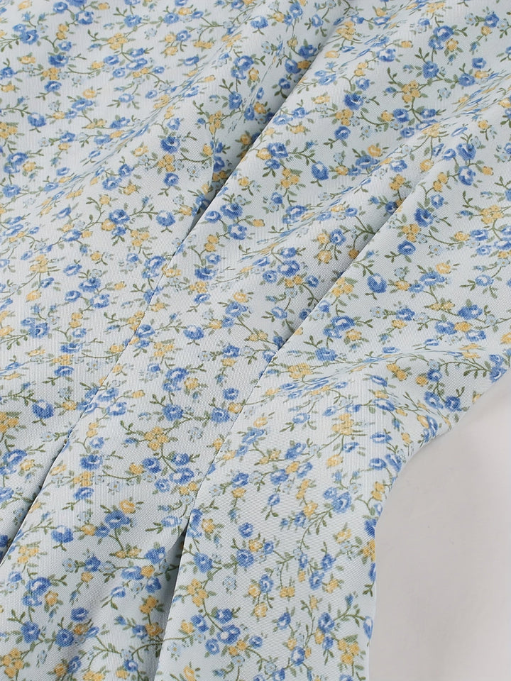 Stilla | Elegant Sommerkjole Midi Kjole Uden Ærmer A-Linie Med Blomstermønster