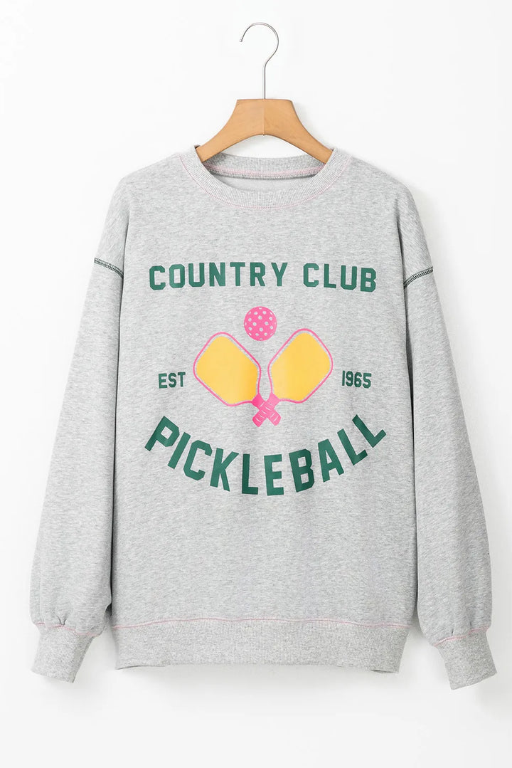 Stilla | Sweatjakke Pickleball Med Rund Halsudskæring og Faldende Skuldre