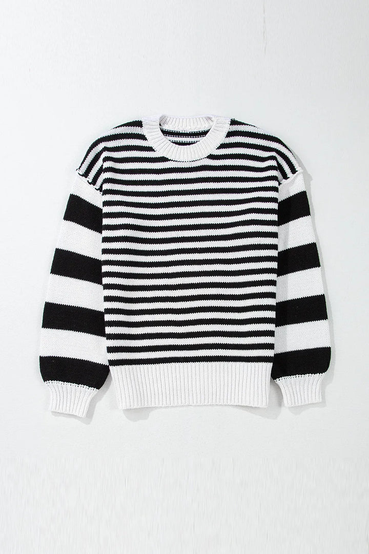 Stilla | Stribet Pullover Med Komfortærmer