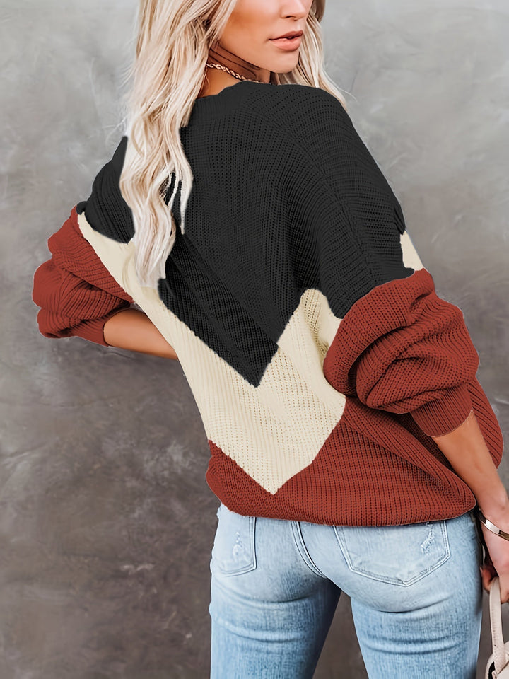 Stilla | Pullover med farveblokering
