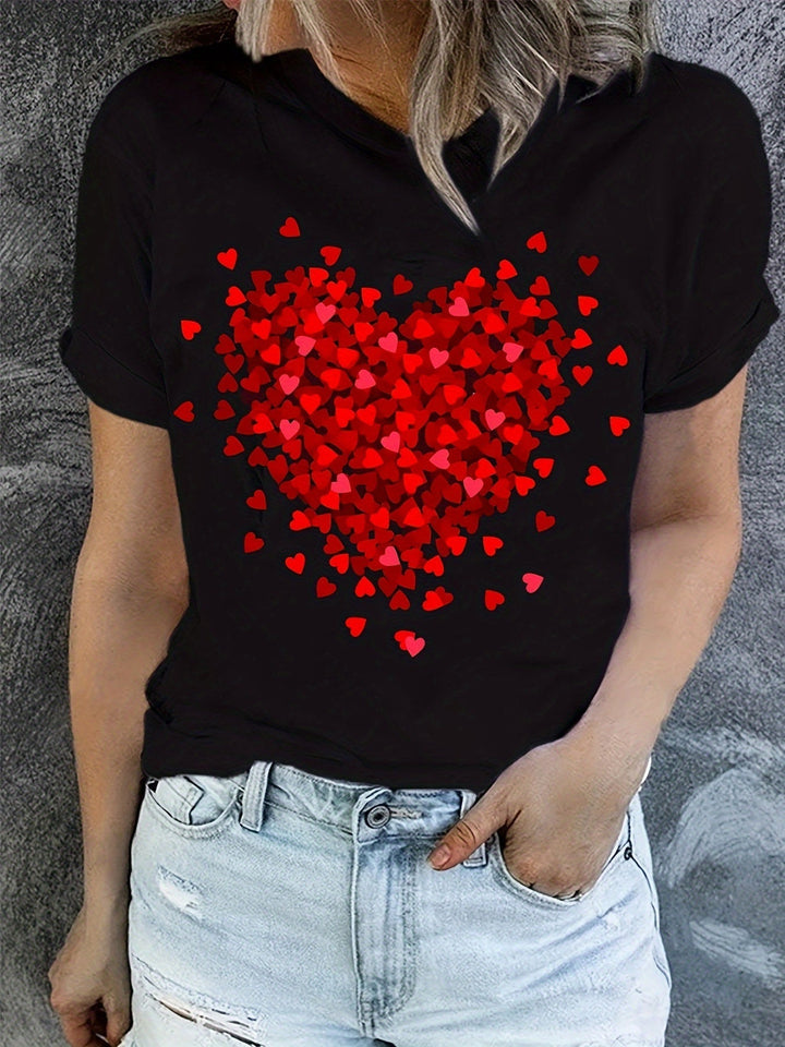 Stilla | Dame T-Shirt Med Hjerteprint