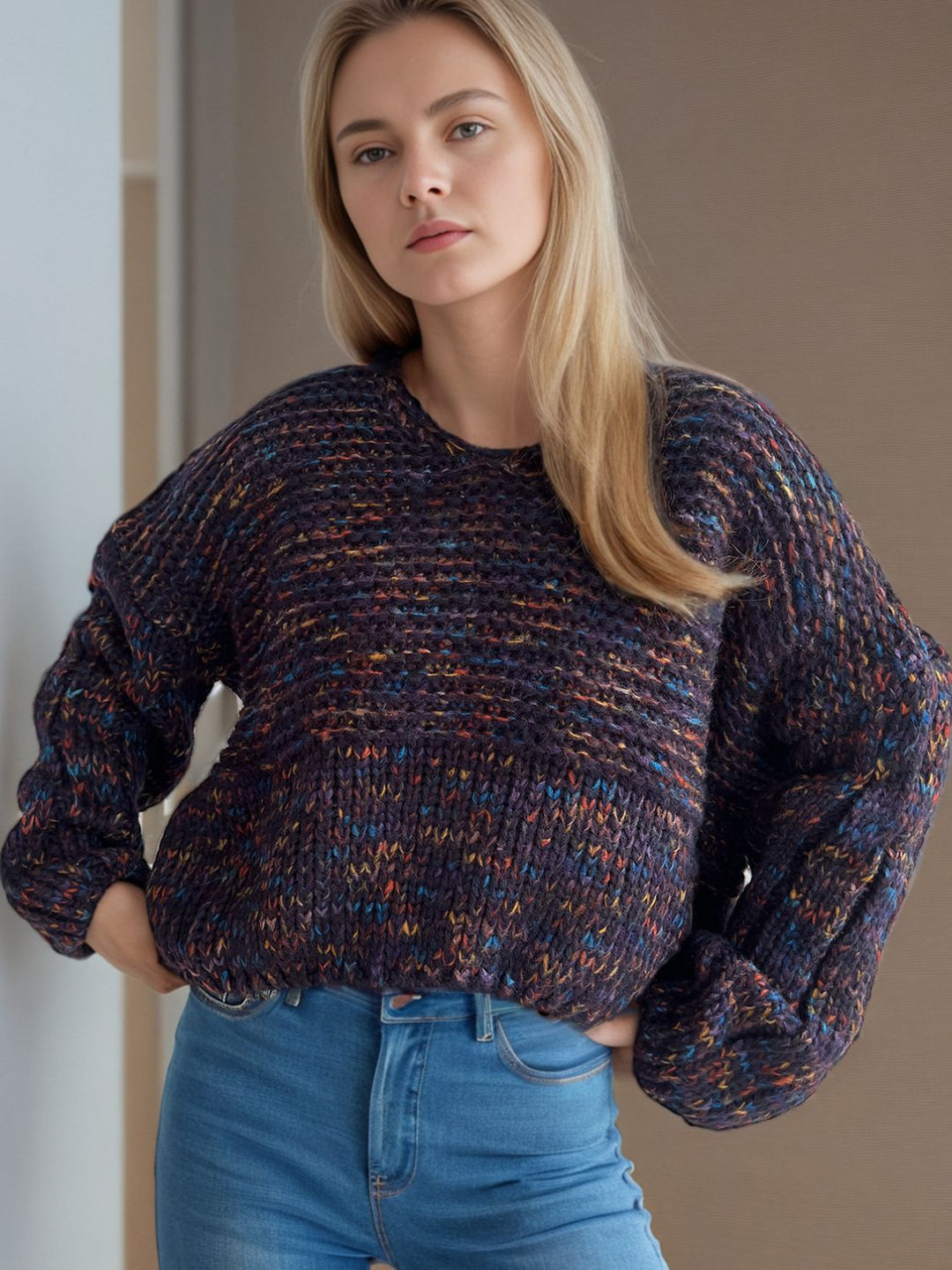 Stilla | Pullover med lange ærmer og dybe skuldre