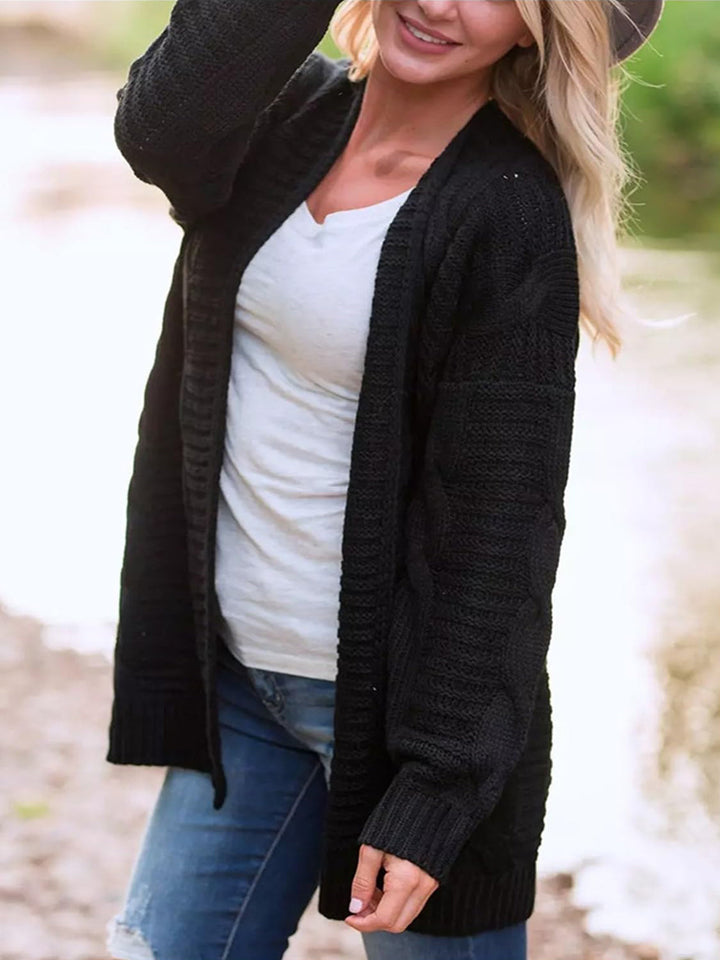Stilla | Strik Åben Front Langærmet Cardigan