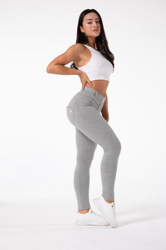 Stilla | Stramme Lysegrå Leggings Med Høj Talje