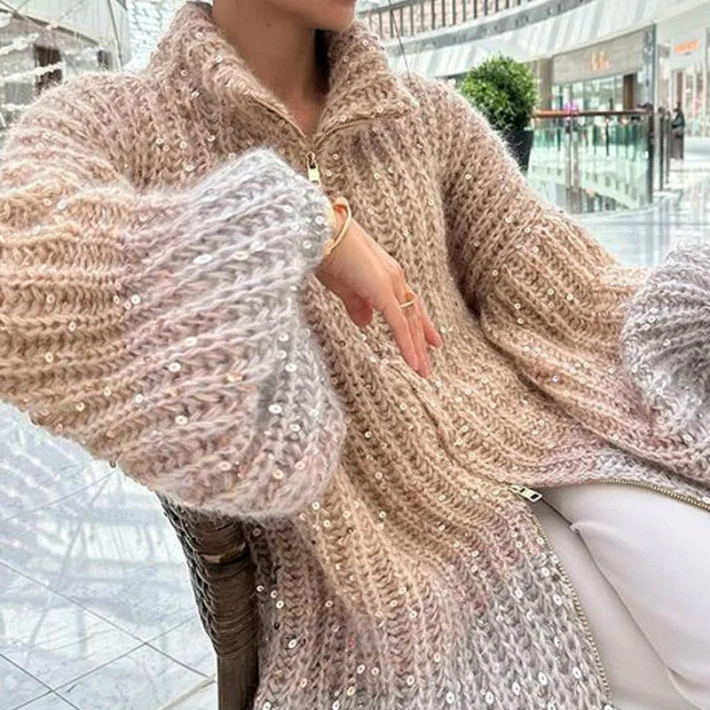Stilla | Strikkede Cardigan med Glitter Perler
