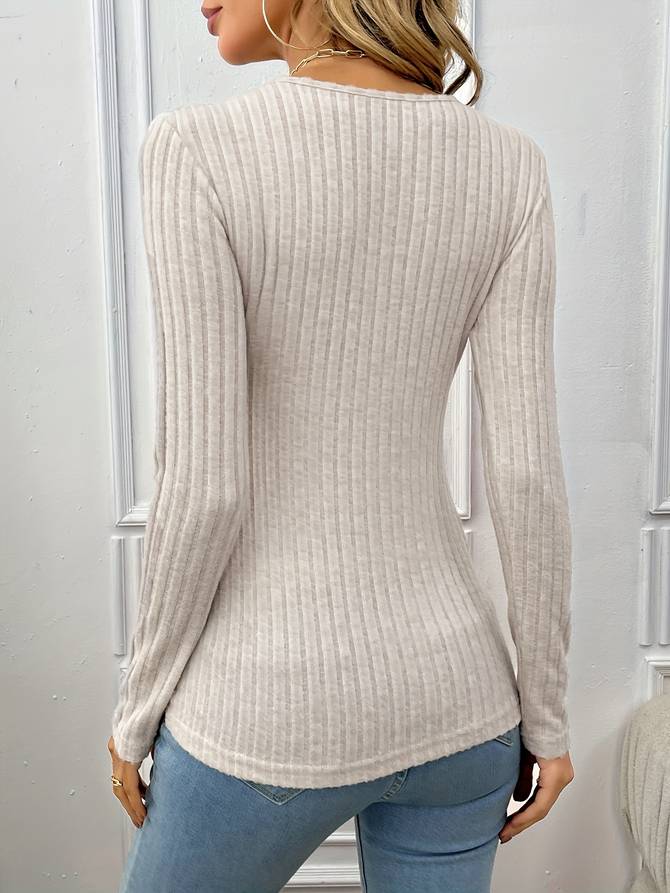 Stilla | Komfortabel Ripp V-hals Pullover